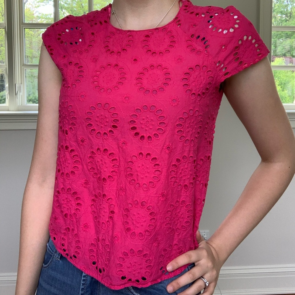 Zara top with eyelet detail